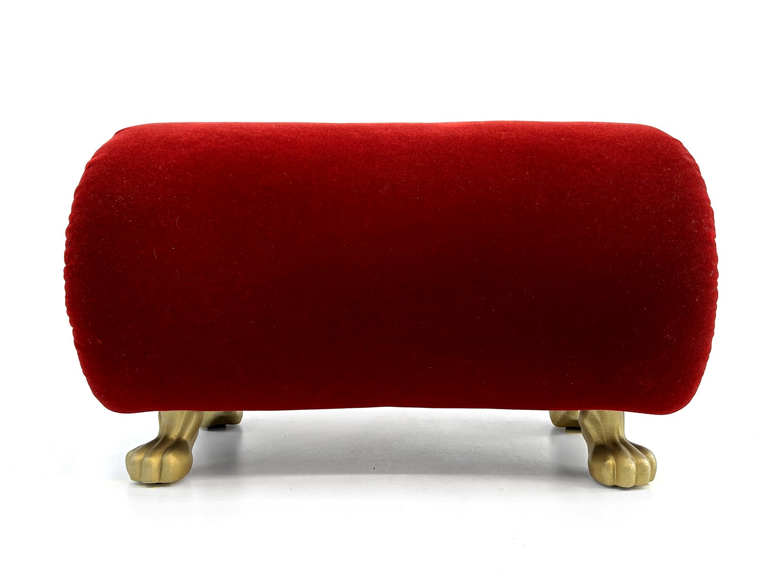 Bretz Gaudi Hocker Fusshocker rot Mohair Tatzenbeine