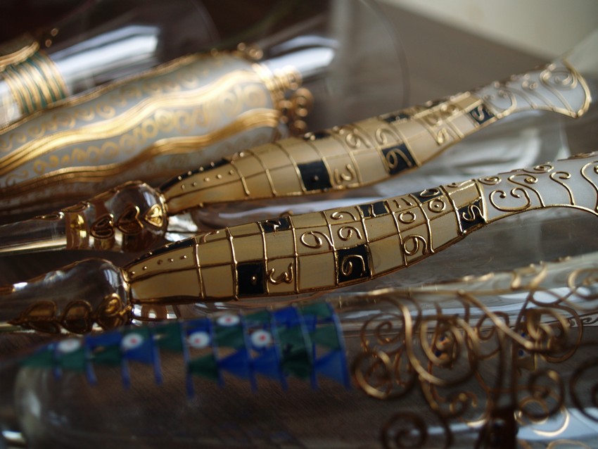 Sektgläser Nagel Sektflöten gold-schwarz Ranken