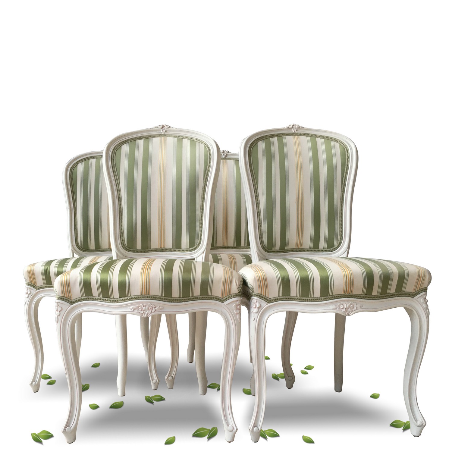 Stühle Barockstil creme grün Landhausstil Sessel Speisezimmer ShabbyChick