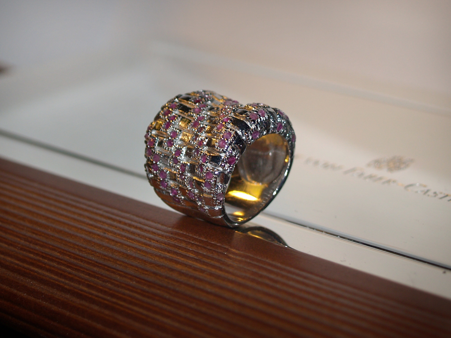 Ring 925 Silber Edelsteine Cocktailring Handarbeit Rubin Vintage