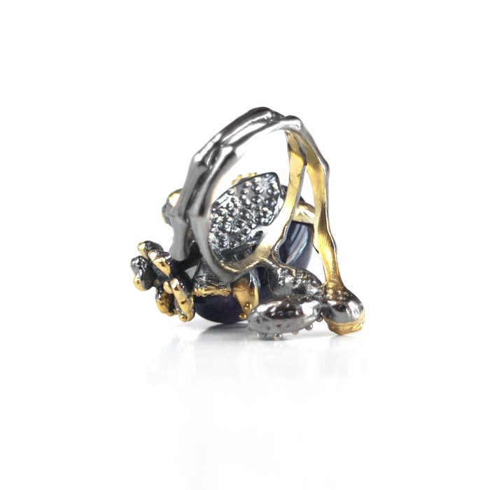 Ring 925 Silber Edelstein Amethyst Zauberwald Schmuckdesign handgefertigt