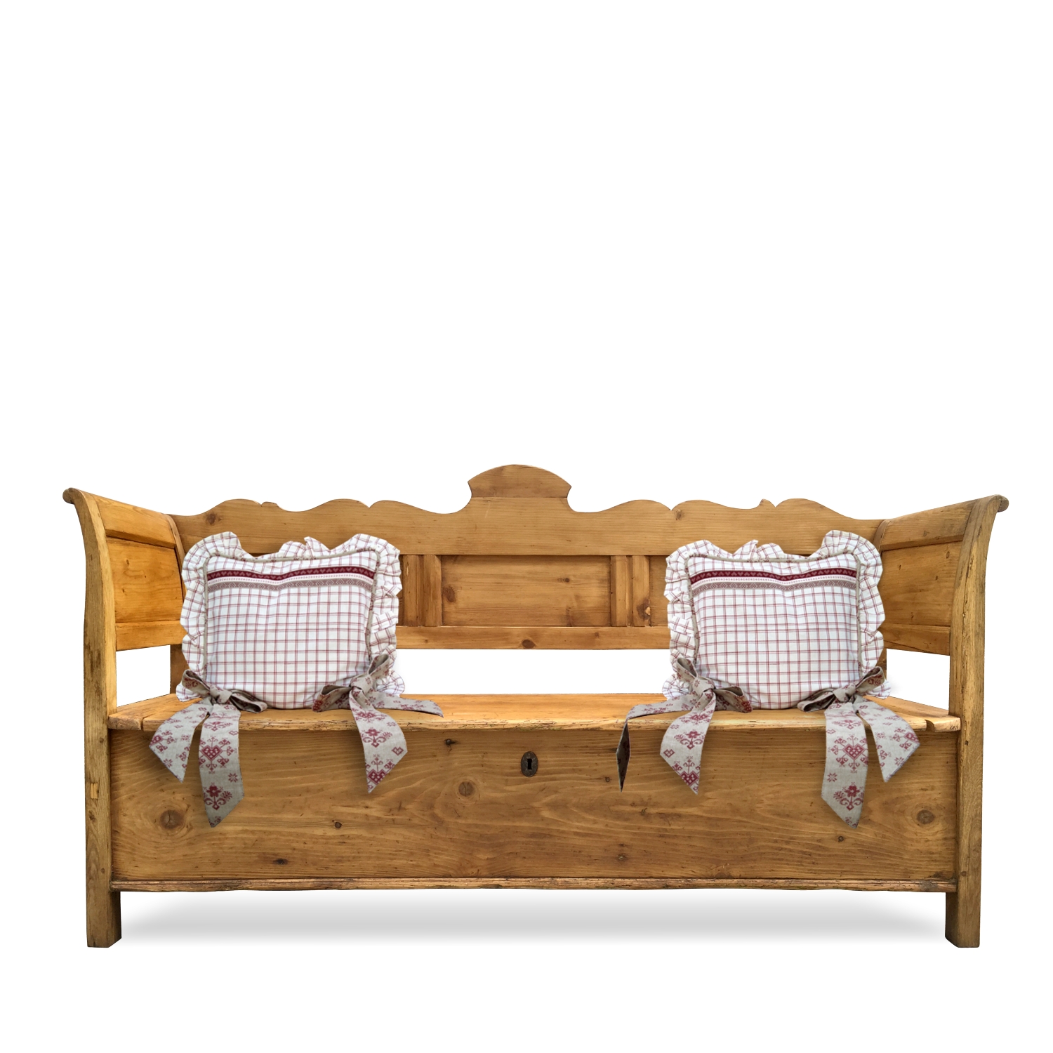 Truhenbank Sitzbank für Landhausstil Küche antik Küchensitzbank antik Hotel Speisezimmermöbel