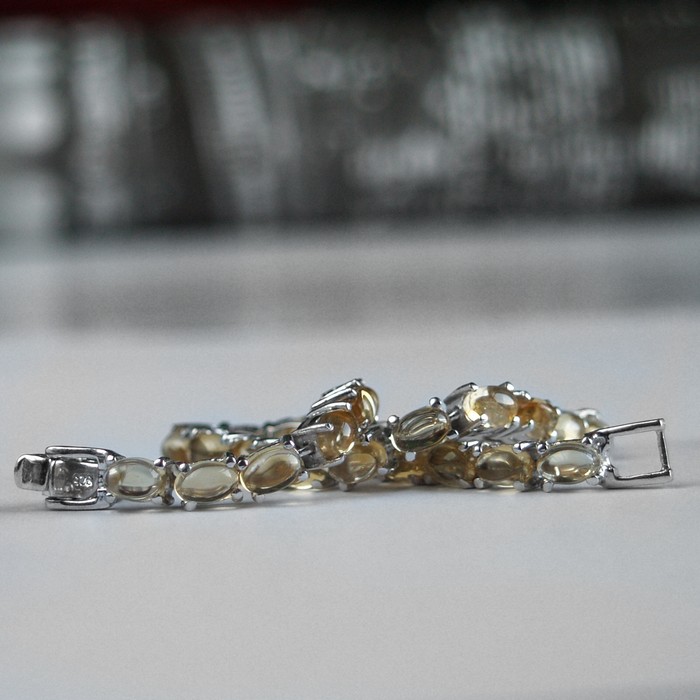 Armband 925 Silber Citrin 14k Weißgold vergoldet Edelsteine