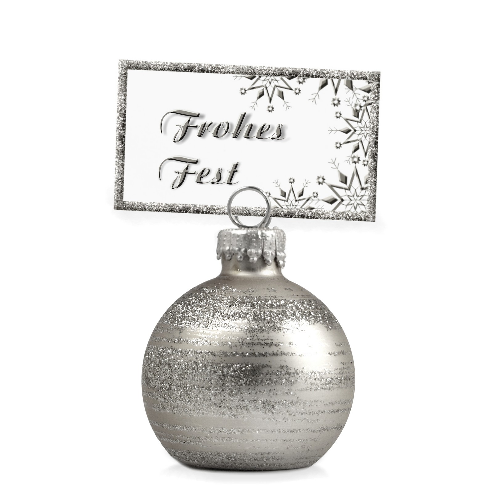Weihnachten Tischkartenhalter mundgeblasen Glas Platzkartenhalter silber matt Weihnachtsschmuck Platzkartenhalter Weihnachten