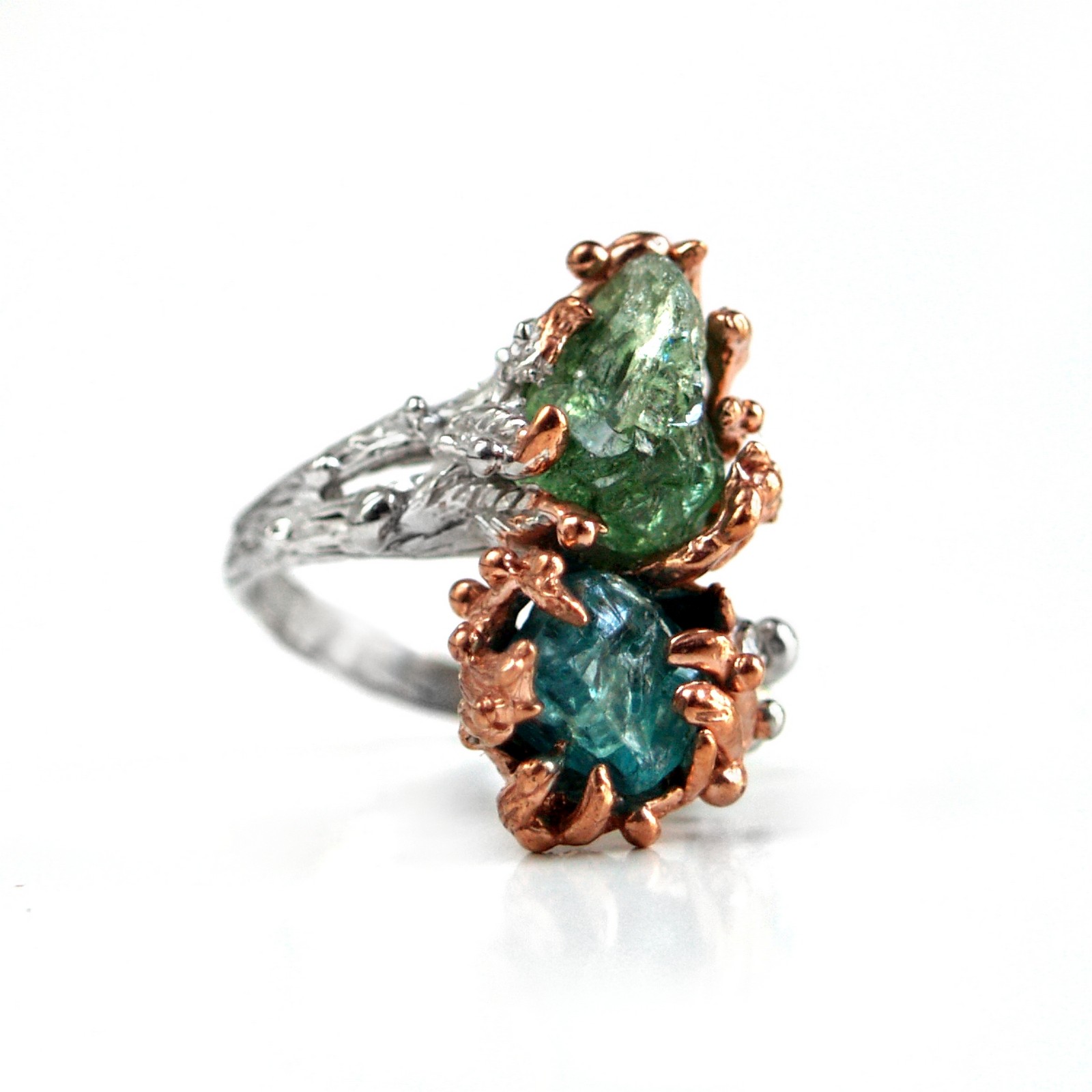 Ring 925 Silber Edelsteine Smaragd Apatit  Ring Silber Apatit