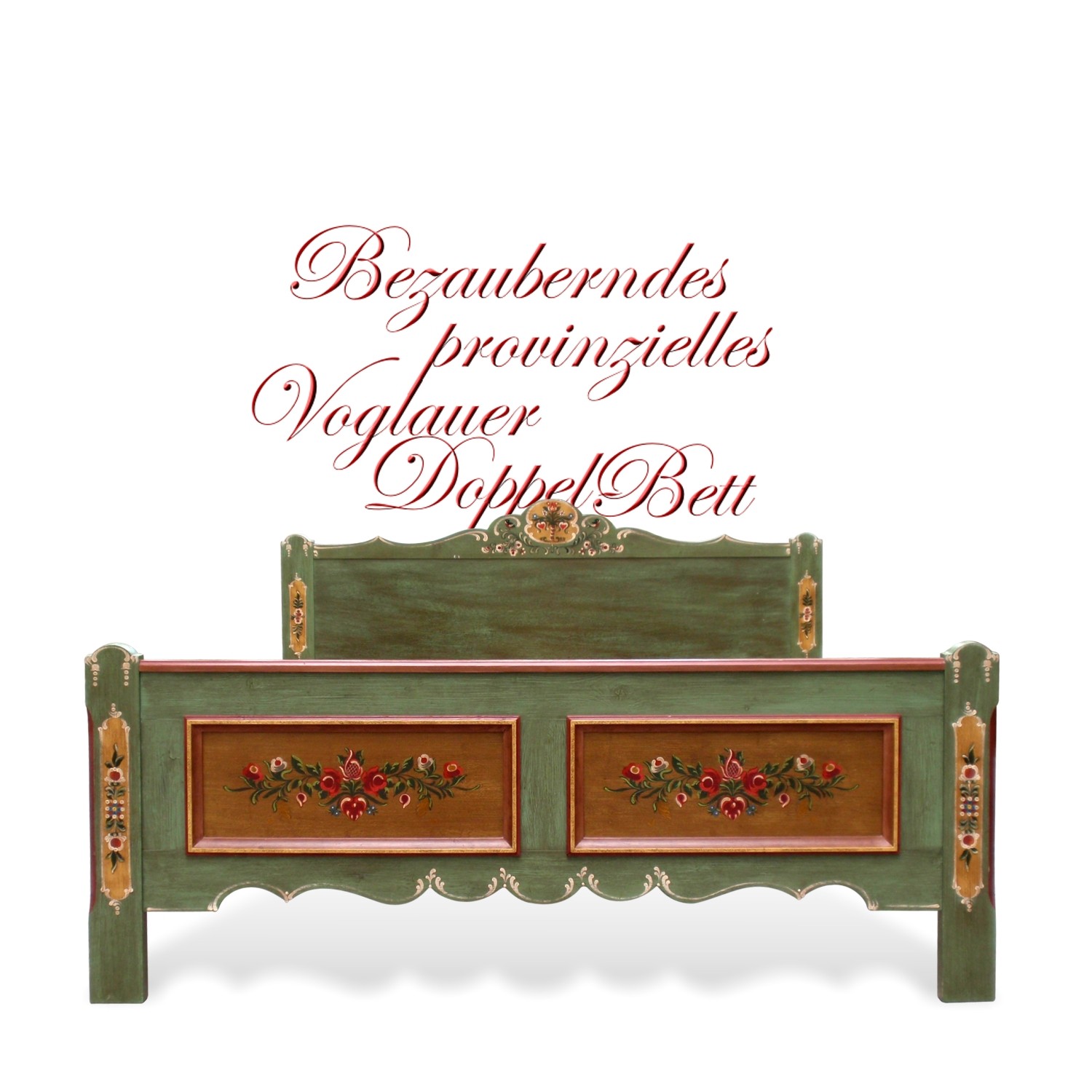 Voglauer Doppelbett Bett bemalt Bauernbett Voglauer Bett