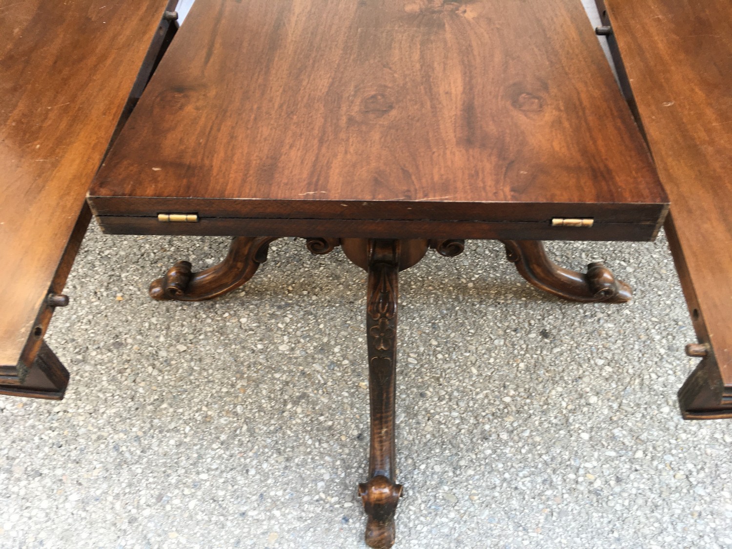 Tisch Esstisch Salontisch rund ausziehbar Einlegeplatte antik Säulenfuß