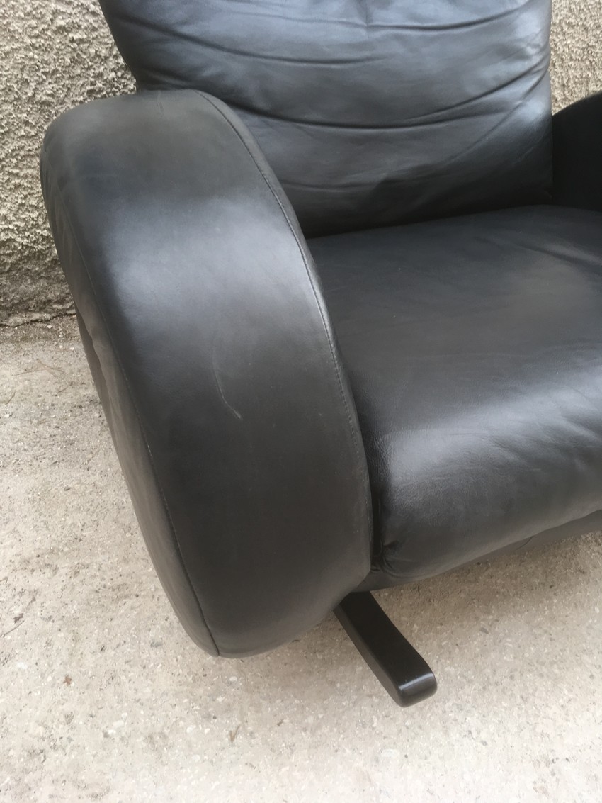 Bretz Sessel Popeye Leder schwarz Schaukelstuhl