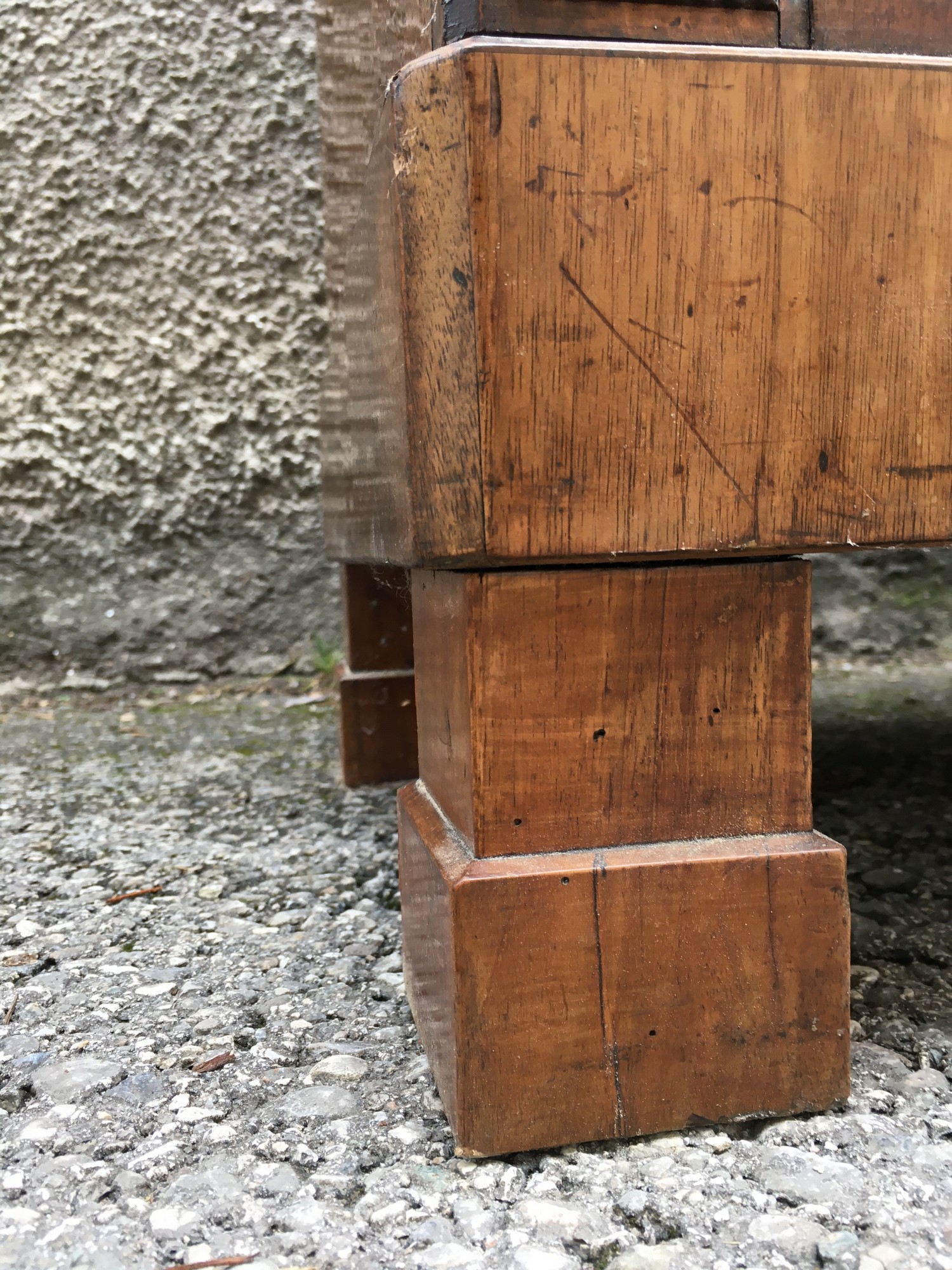 Bücherschrank Vitrinenschrank antik Schrank Biedermeier Nussholzfurnier