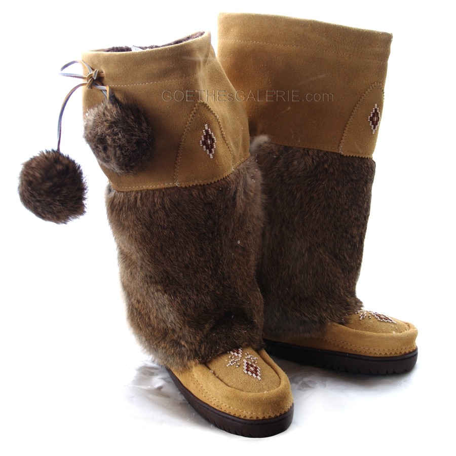 Original Manitobah® Mukluks Gr 36-37 NEU Boots Stiefel Fell Stiefel Bommeln
