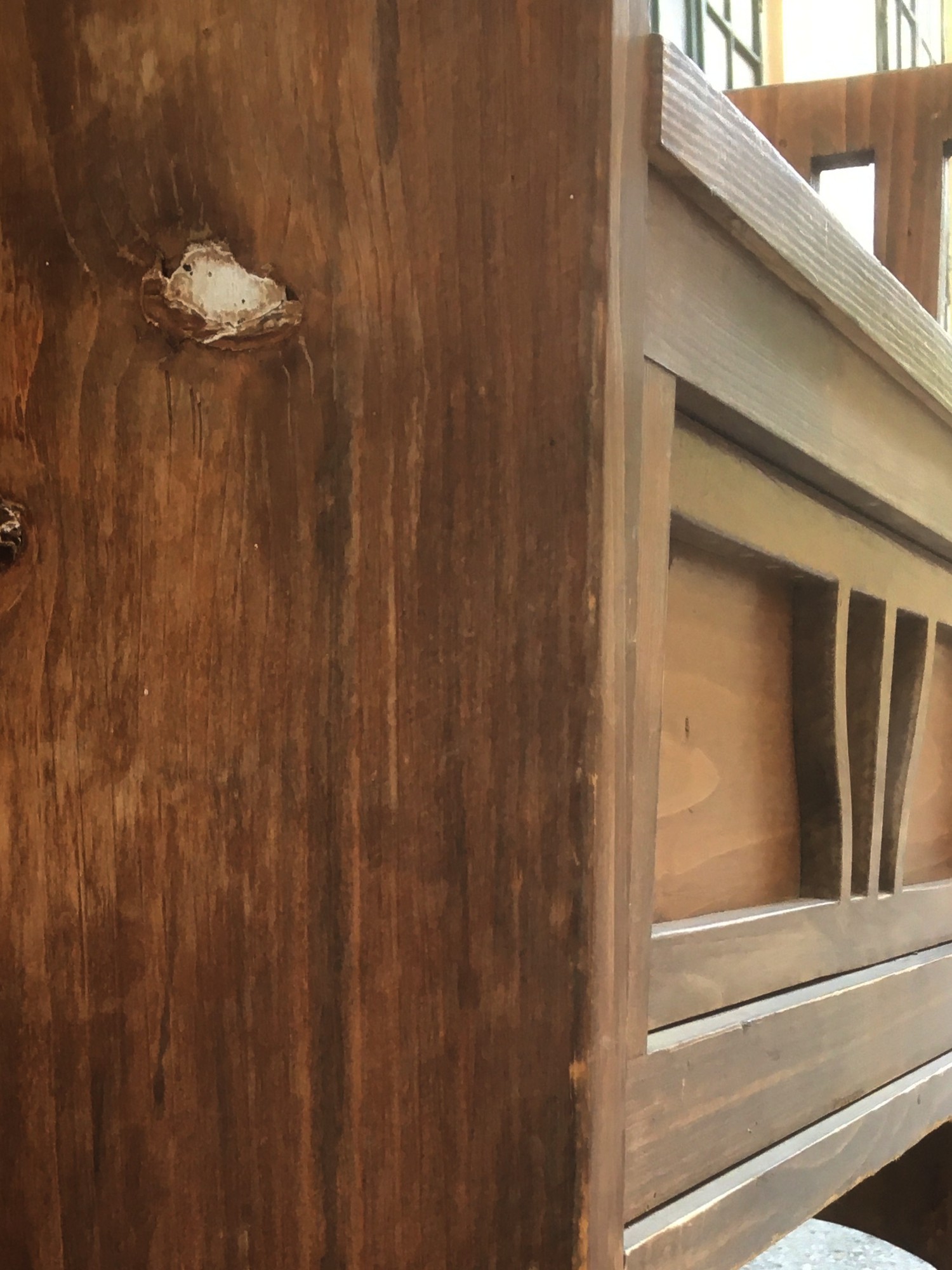 Jugendstil Spiegel Konsole Sitztruhe Nussholz antikes Möbel Truhenbank Garderobe Schrank