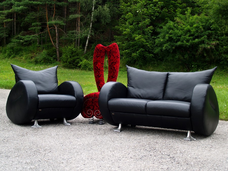 Bretz Leder Sofa Stuhl Rosen Popeye