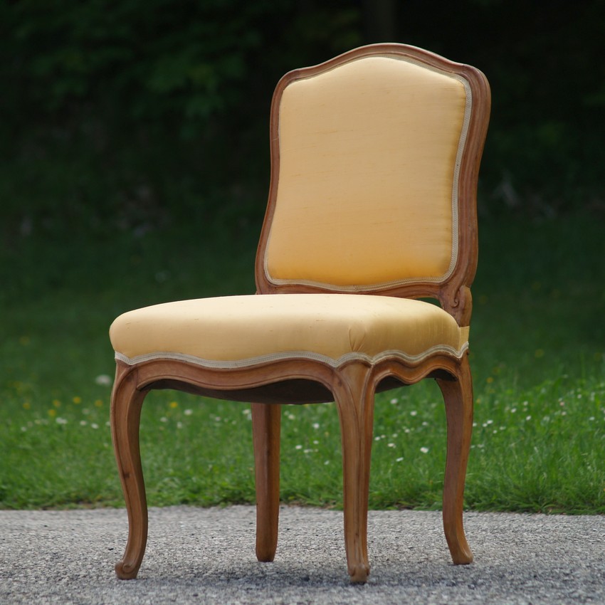 Barockstil antik Sessel Stuhl senfgelb