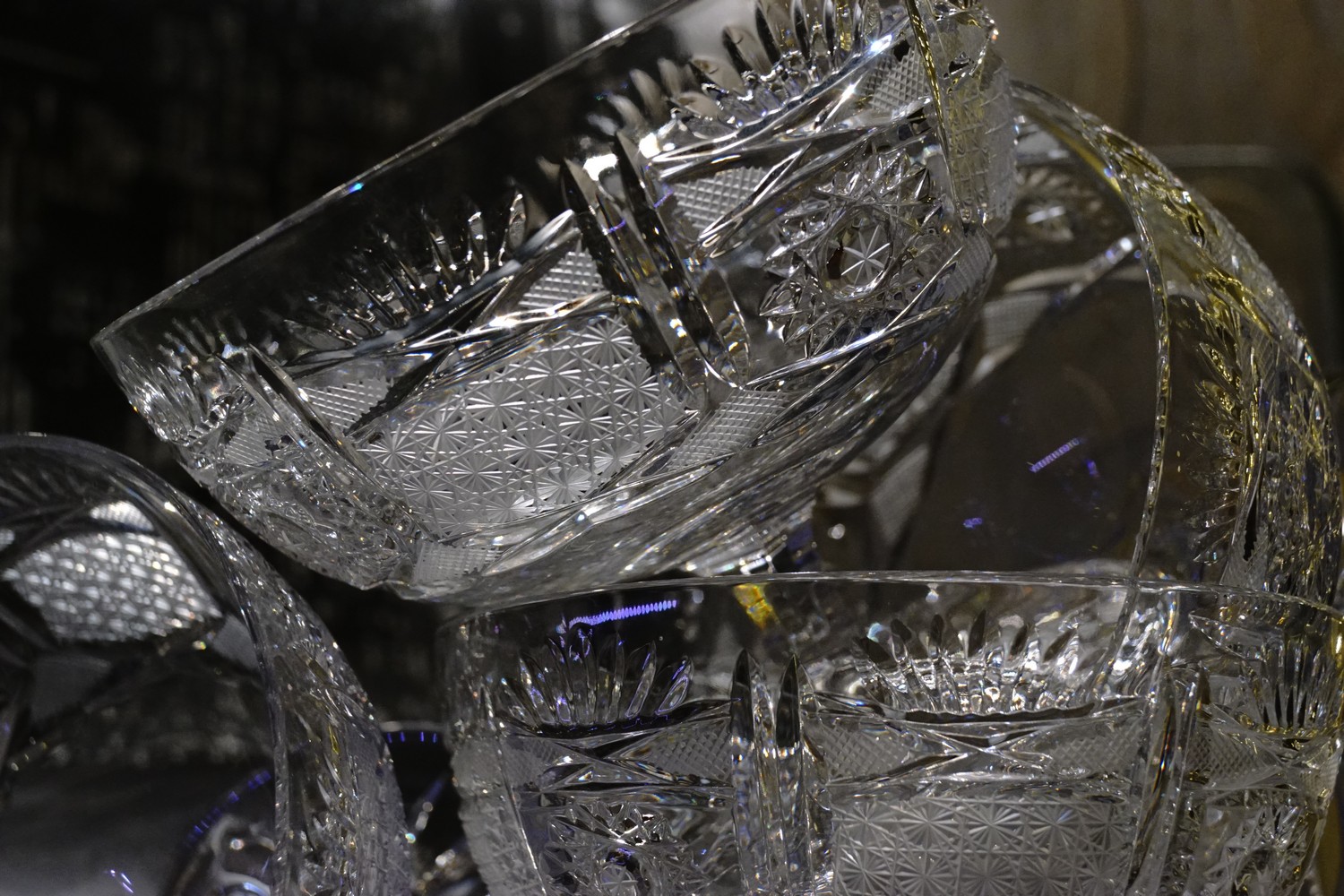 Champagnerschalen Bleikristall neuwertig Vintage groß geschliffen