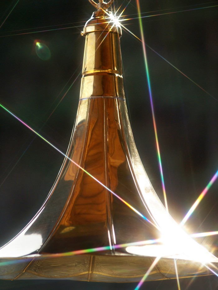 Trompete Grammophon Lampe Messing