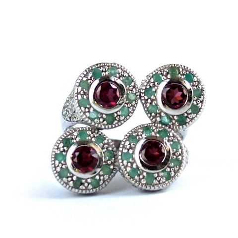 Silber 925 Ring Smaragd