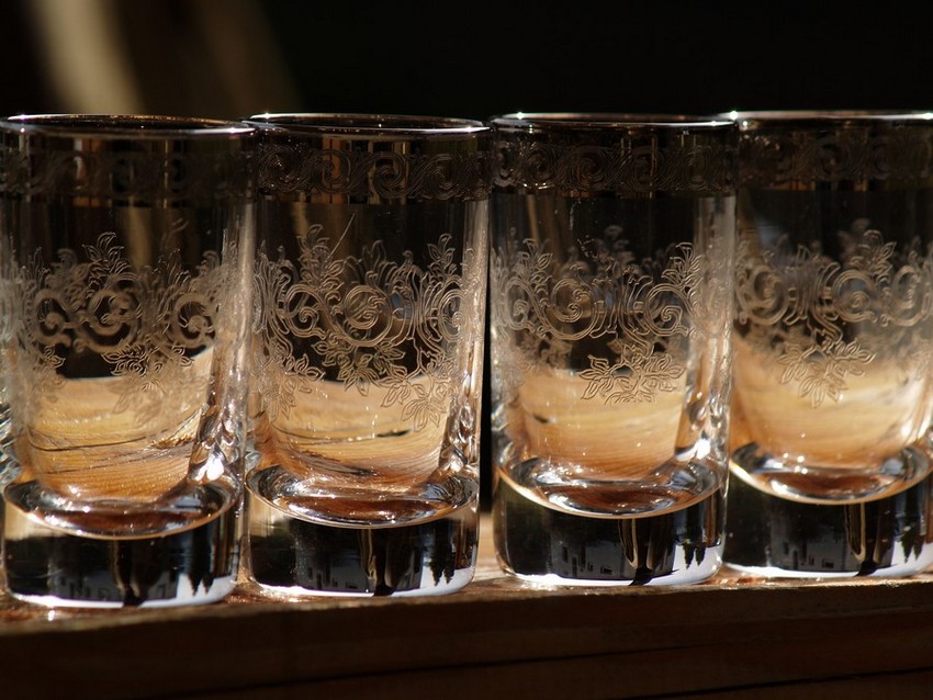 Murano Medici Kristallgläser Goldrand 6 Stk Wassergläser