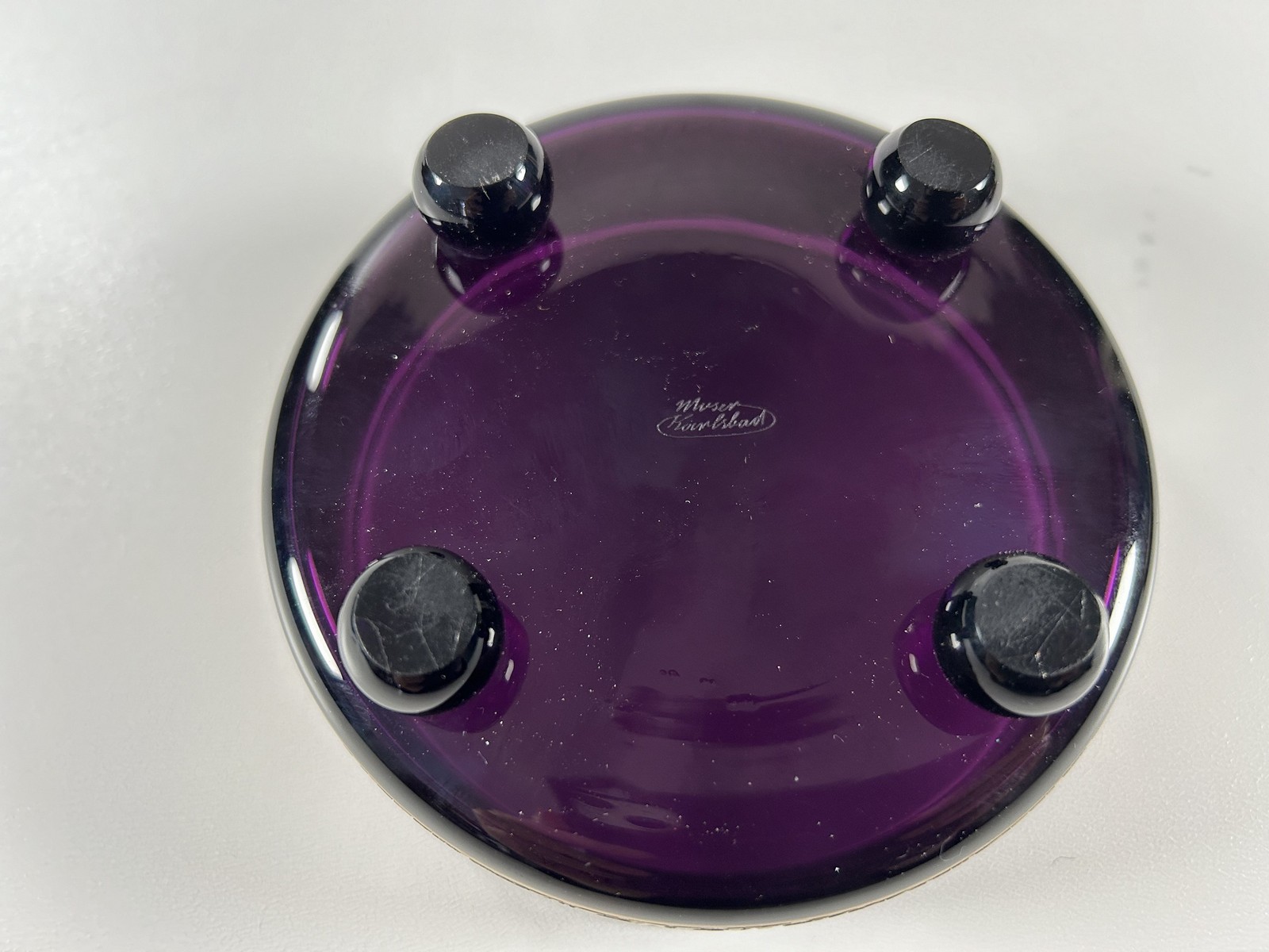 Deckeldose Schale Amethystglas Moser Karlsbad Amazonen signiert