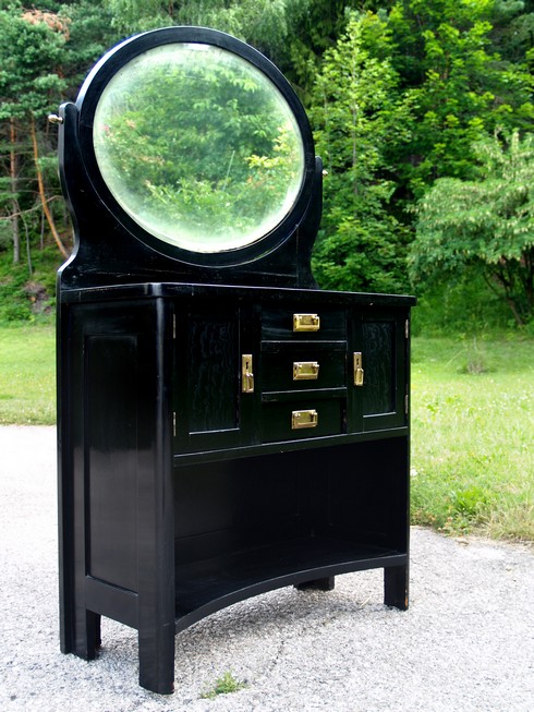 Jugendstil Tisch antiker Schminktisch schwarz