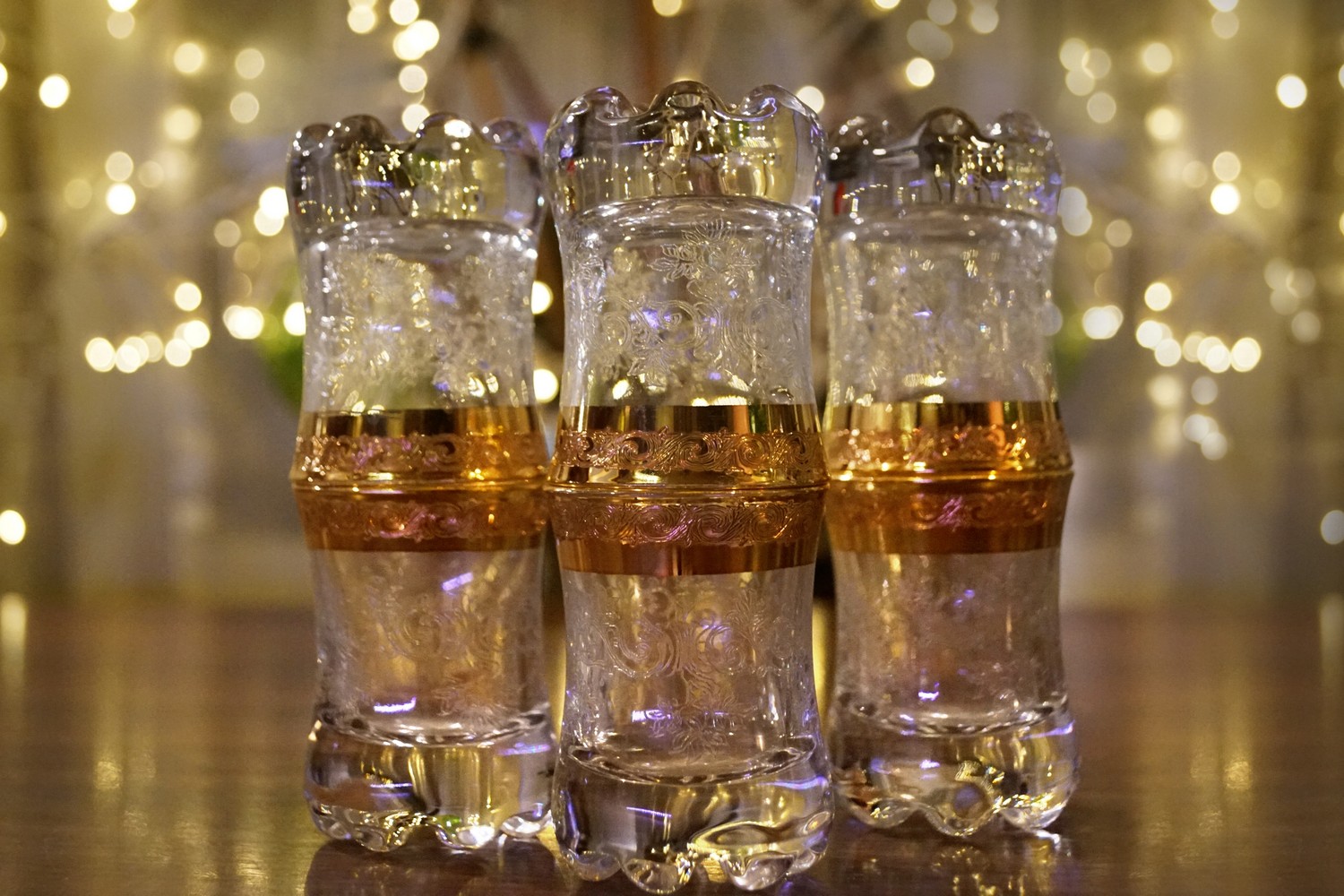 Kristallgläser Goldrand Murano Medici Schnapsbecher