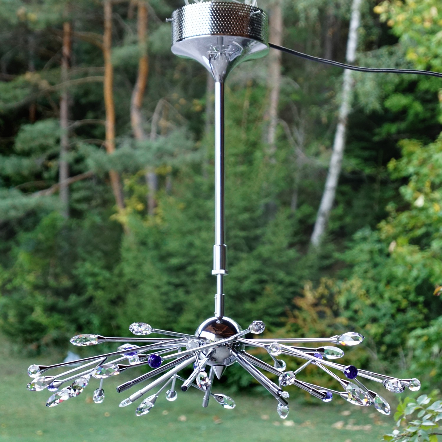 Kronleuchter chrom Hängelampe Orion Wien Sputnik Spacage Design Starburst crystal Lampe Bleikristall Leuchter Sale Ausstellungsstück