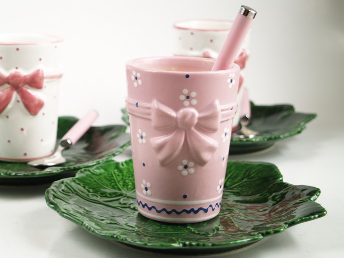 Keramikteller Blatt Gmundnerkeramik Dirndlrosa