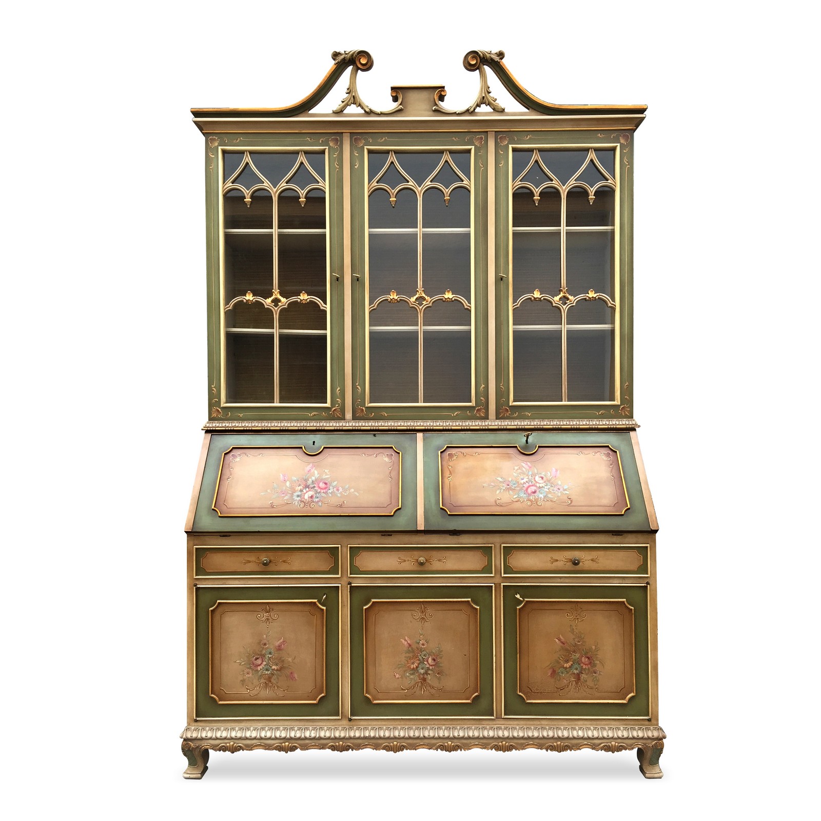 Barockstil Vitrine Schrank Vitrinenschrank Italien floral Barockstil Vitrine