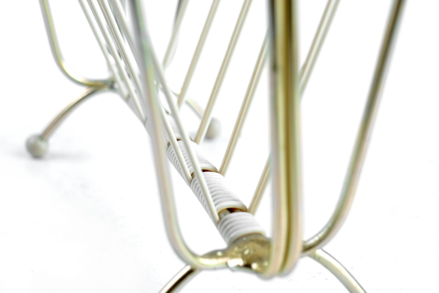 Serviettenhalter Briefhalter Zeitungshalter Vintage Retro original creme gold Metall