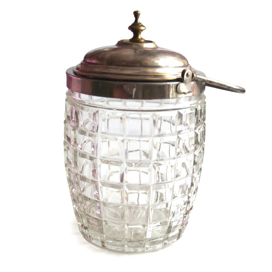 antike Keksdose Glas