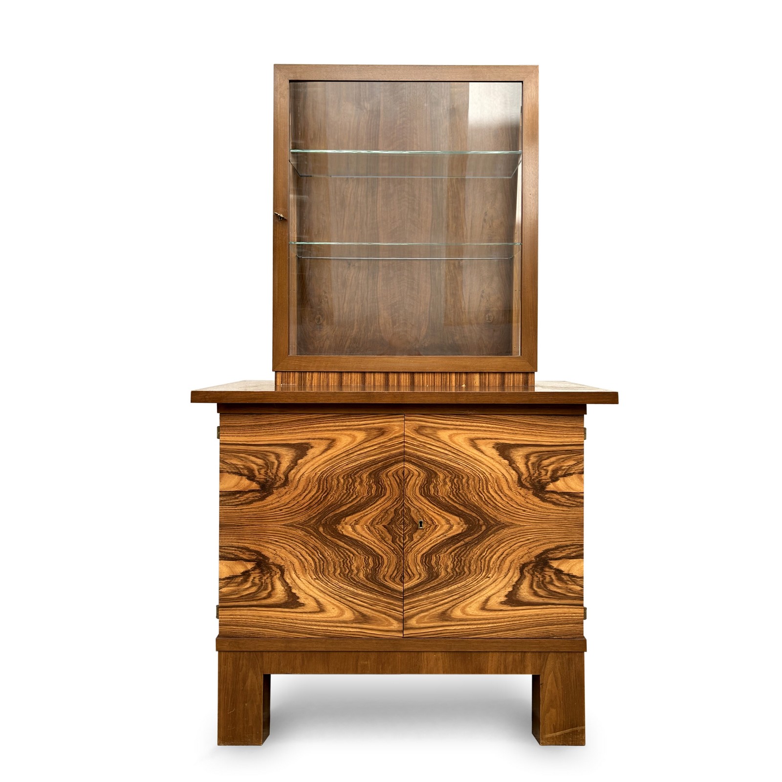 Vitrine antik Geschirr-Schrank Art Deco Spiegelfurnier Vitrine antik Geschirr-Schrank Art Deco Spiegelfurniert modern Möbel