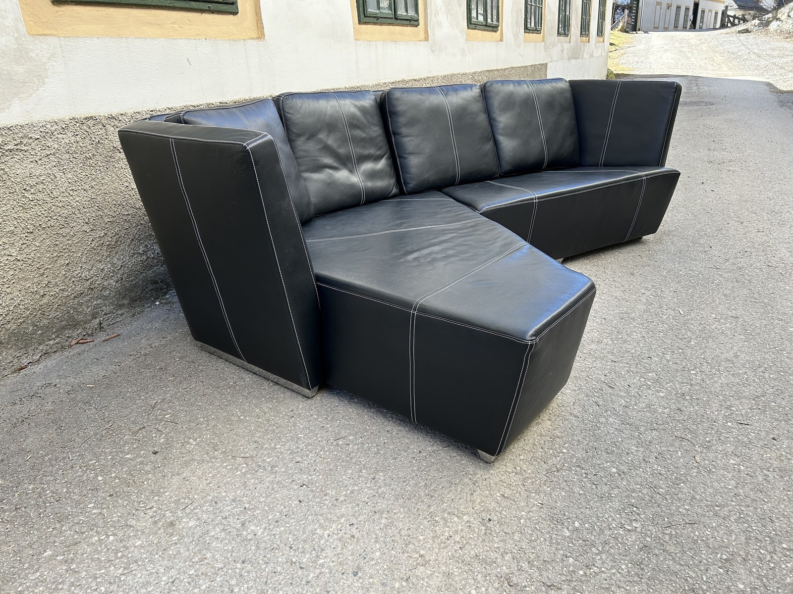 Bretz Designersofa Leder schwarz Couchlandschaft 2-teilig