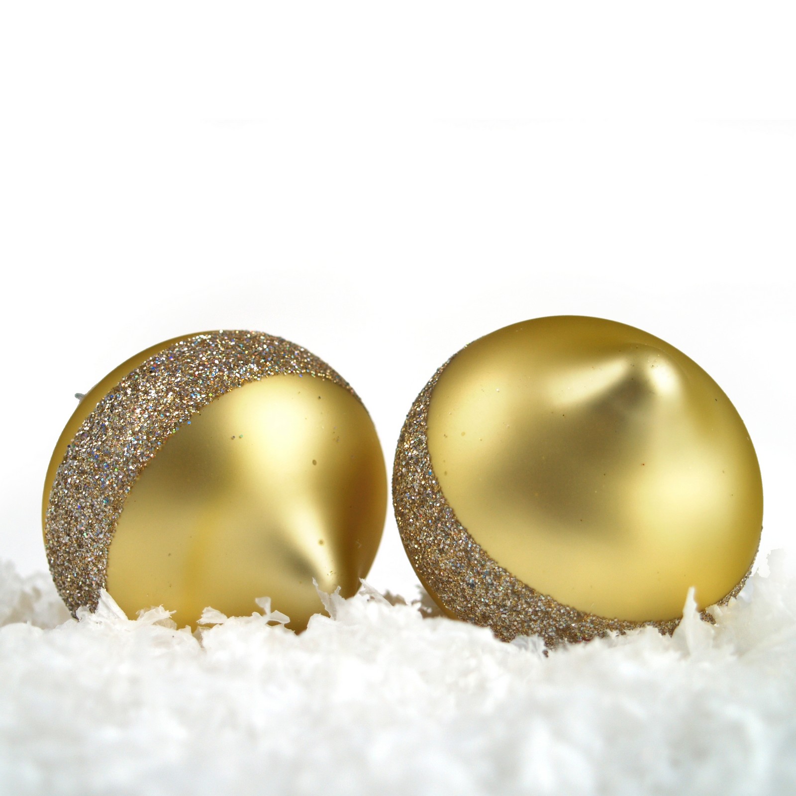 Christbaumkugel ELEGANT matt Gold Glitterbordüre Lauscha Weihnachtsbaumschmuck Christbaumkugel gold