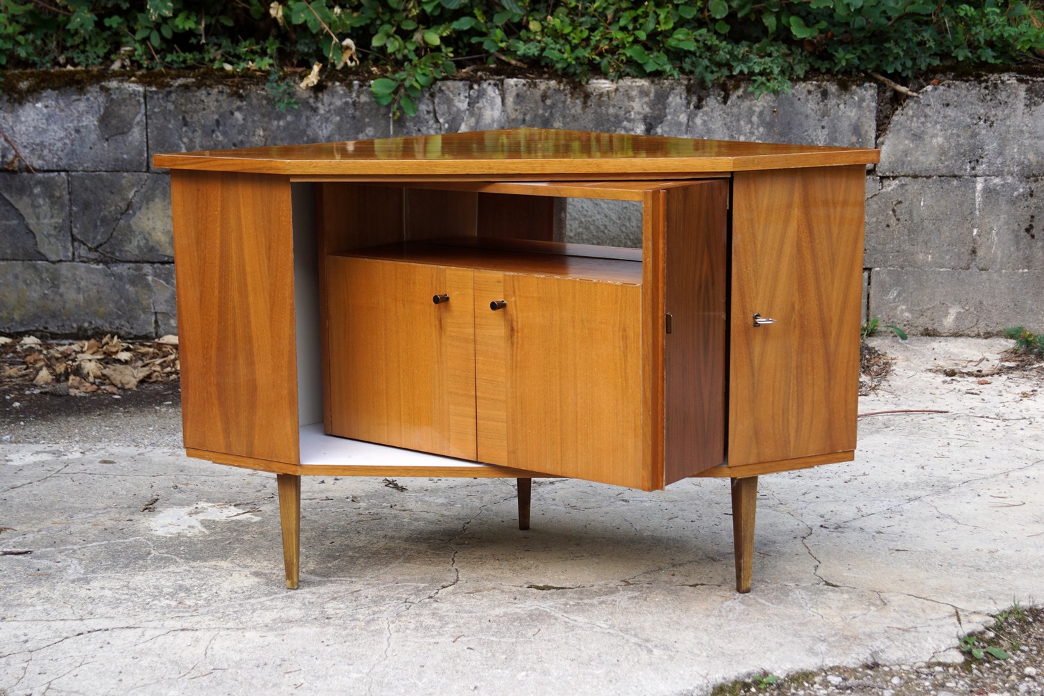 Barschrank Drehbar Eckkommode Kommode Bar Vintage Original Retro