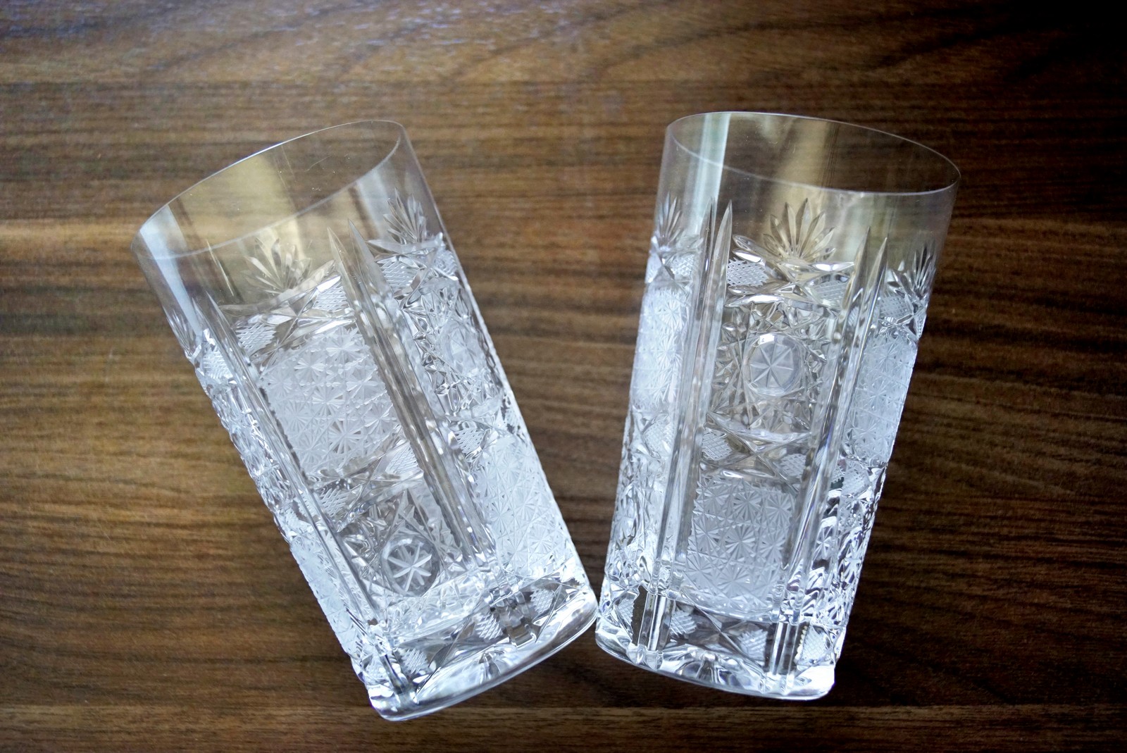 2 Stk. schwere Wassergläser Bleikristall geschliffen Set