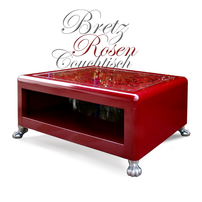 BRETZ Couchtisch Fat Boys Rosenstoff rot Tisch Metall Bretz Metall Tisch rot