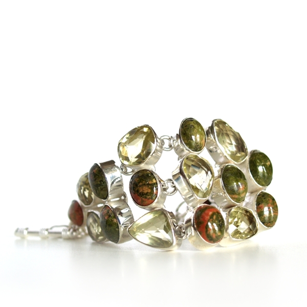Armband 925 Silber Edelsteine Schmuck Handarbeit Citrin 925 Silber Citrin Edelsteine Armband mit Heilsteinen
