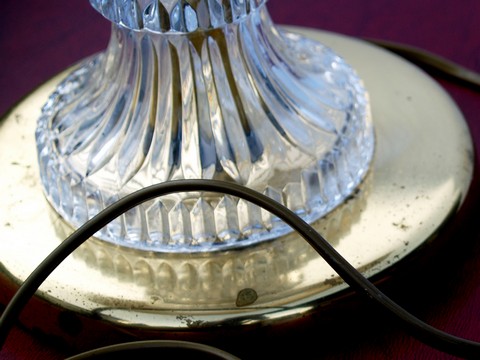 antike Lampe Kristall Rosen