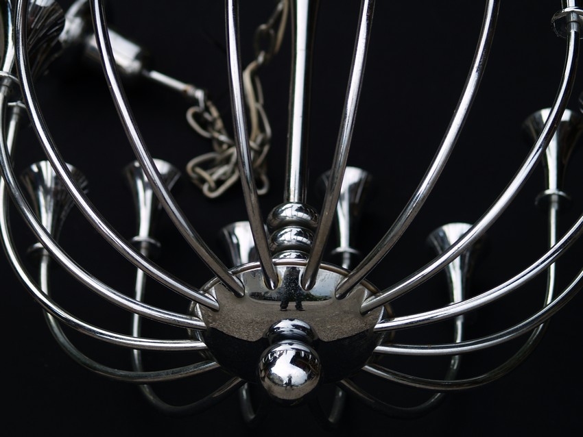 Artdeco Kronleuchter Chrom antik Hängelampe vintage