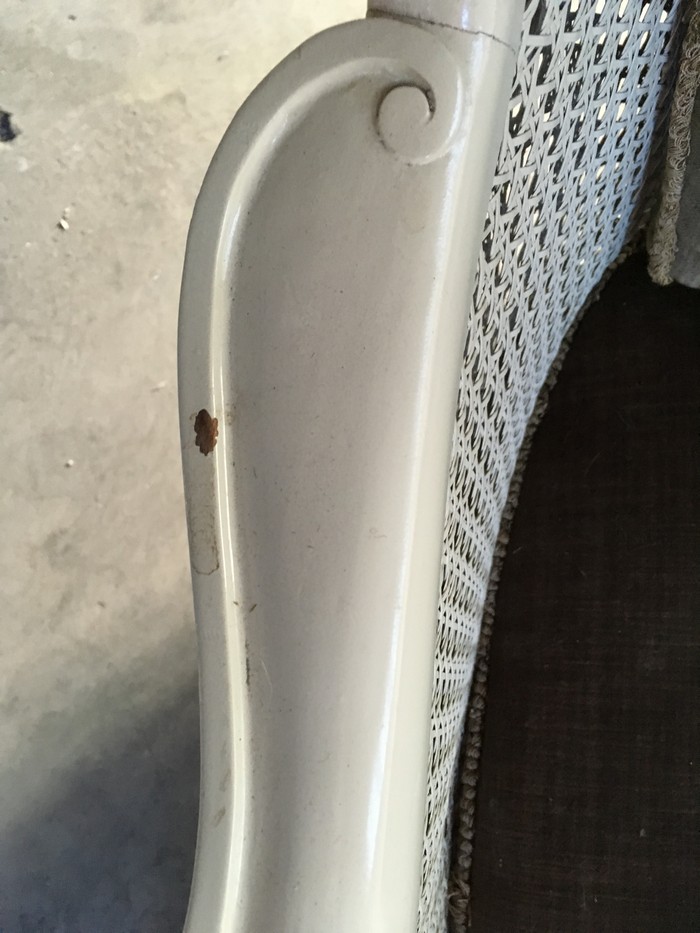 Antiker Stuhl Wiener Geflecht weiß