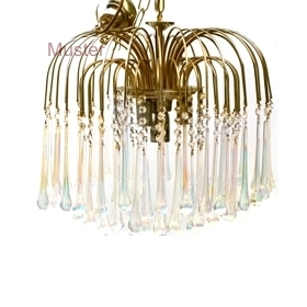 Murano Glastropfen Luster Messing Wasserfallluster