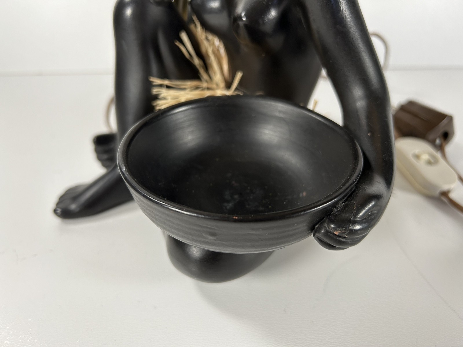 Gmundner Tischlampe Cortendorf Anzengruber Vintage African figurine Mid Century Design Original Austrian Ceramic