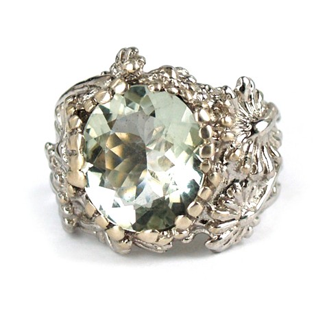 Silber 925 Ring Amethyst grün