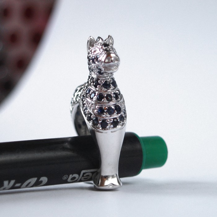 Ring 925 Silber Schmuck Saphir Pferd Edelsteine handgefertigt Rubin Reiter