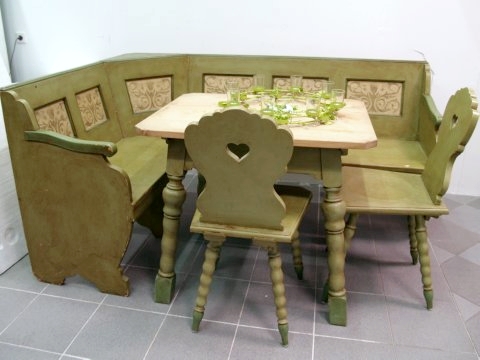 Eckbankgruppe Vintage grün