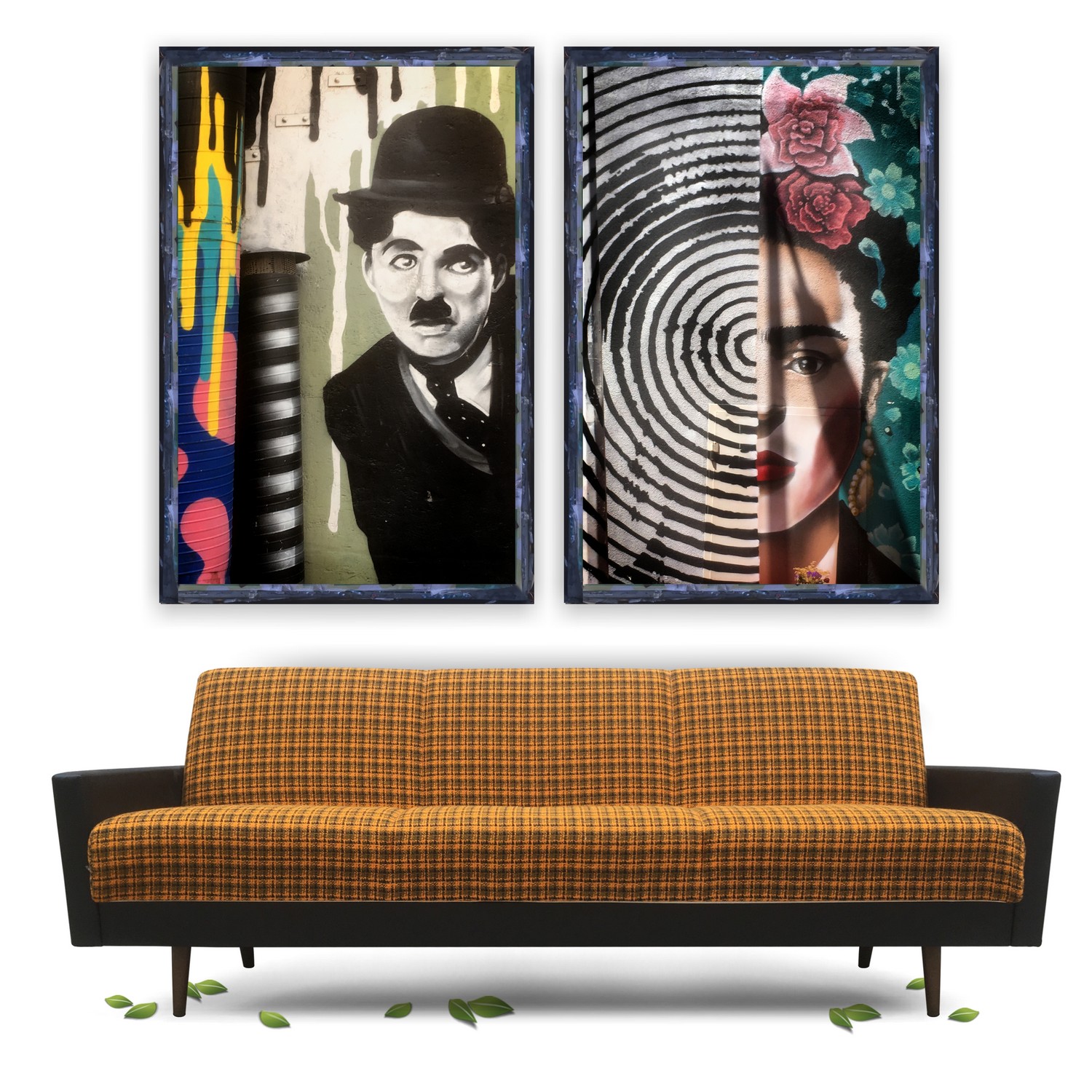 Sofa Retro Bett Schlafsofa Design Lounge Möbel gebraucht senfgelb Bettbank