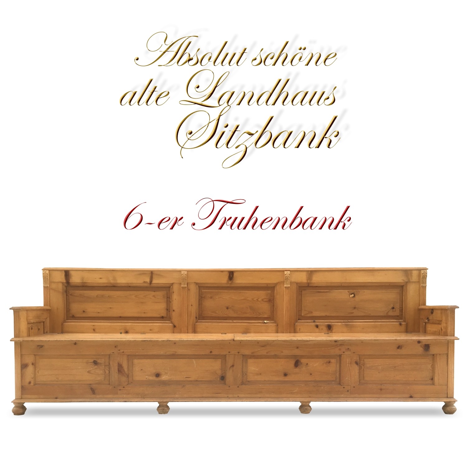 Große Truhenbank Küchenbank Sitzbank Landhausstil Sitztruhe Antikstil Truhenbank Weichholz