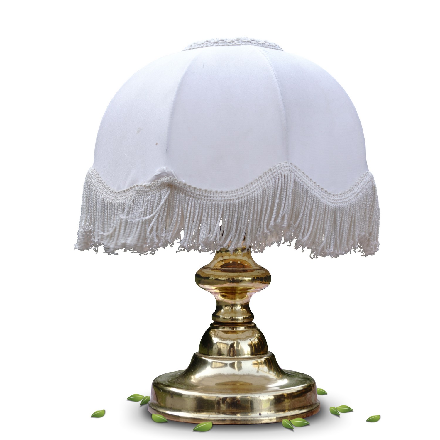 Tischleuchter Messing Fransenlampenschirm Tischlampe 2 Stk. Vintage Pärchen