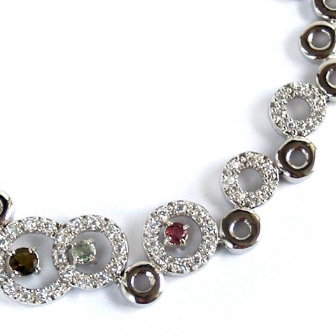 Silber 925 echte Edelsteine Tourmalin Damenarmband handgefertigt SALE!