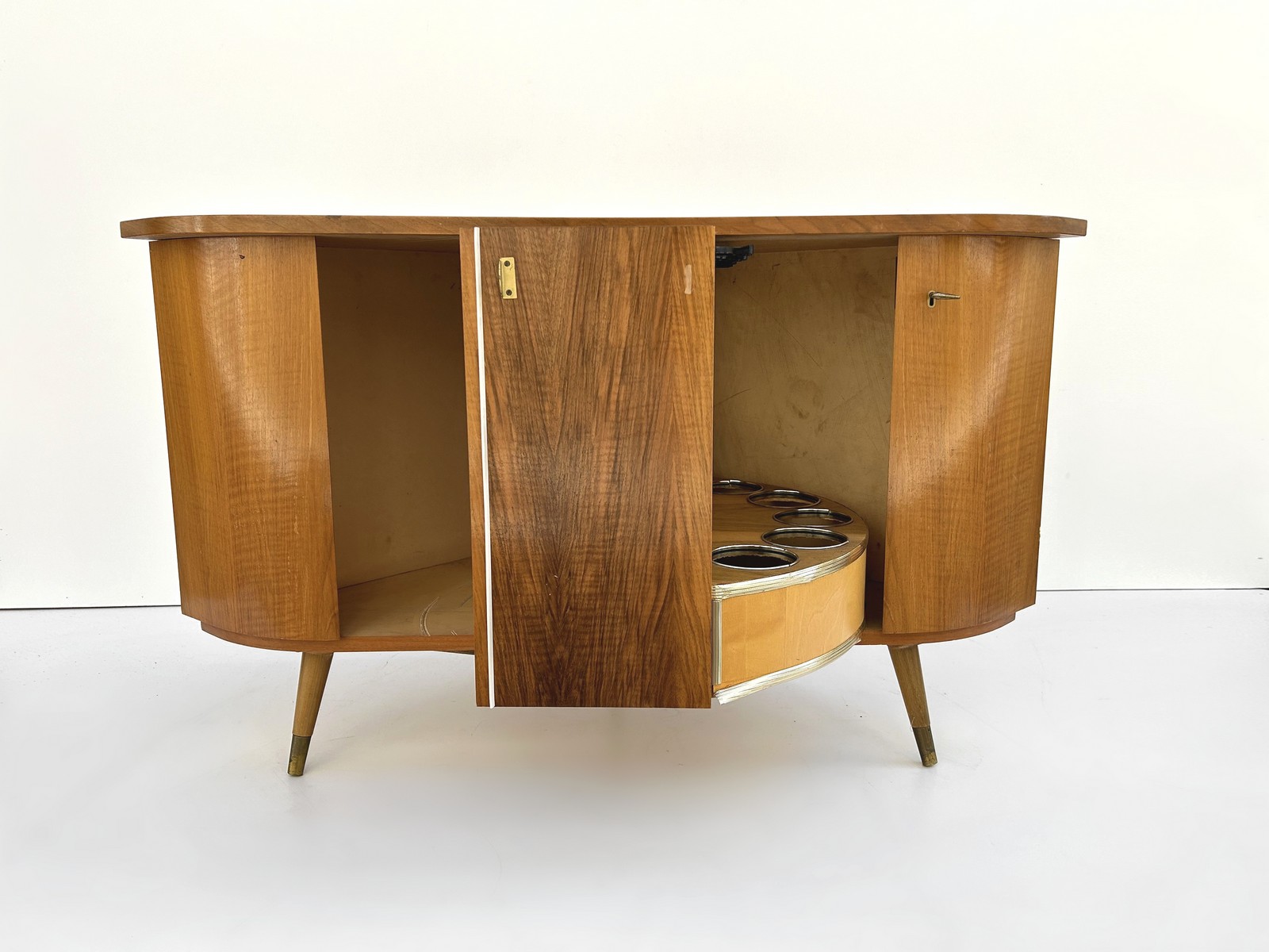 Vintage Barschrank Eckkommode Drehbar 60er-Jahre Retro Bar