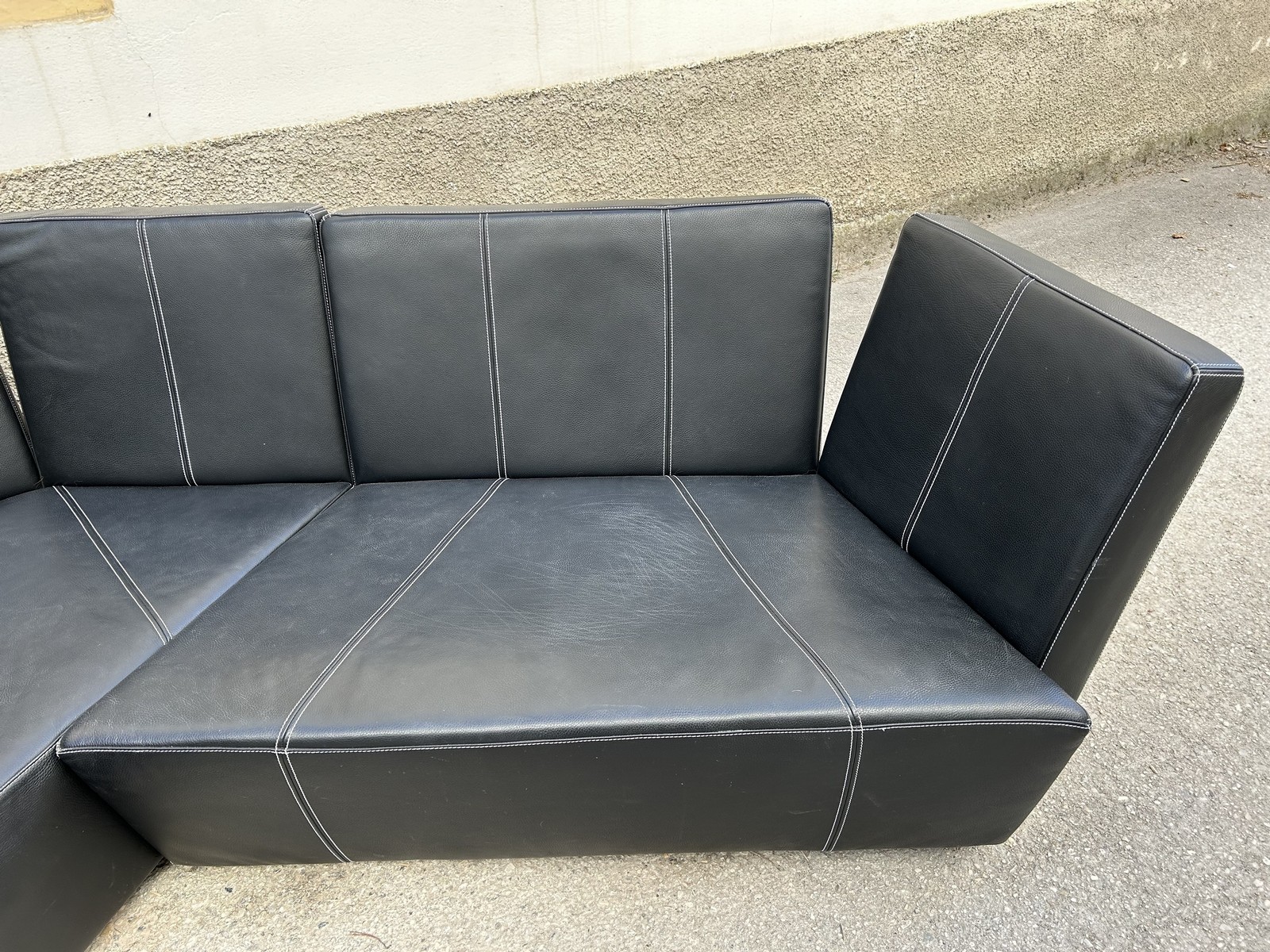 Bretz Designersofa Leder schwarz Couchlandschaft 2-teilig